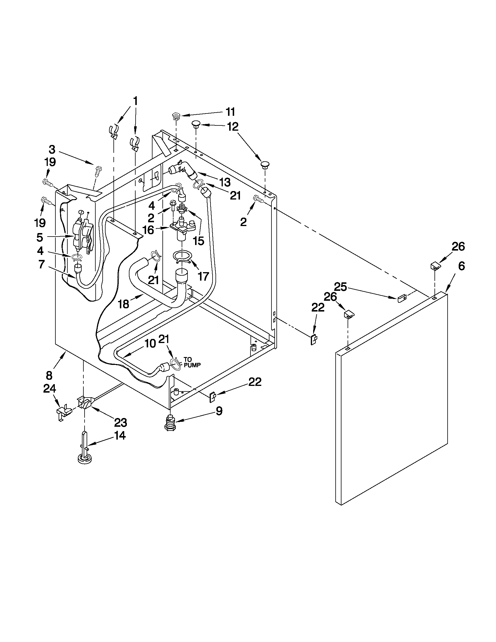 Washer cabinet parts