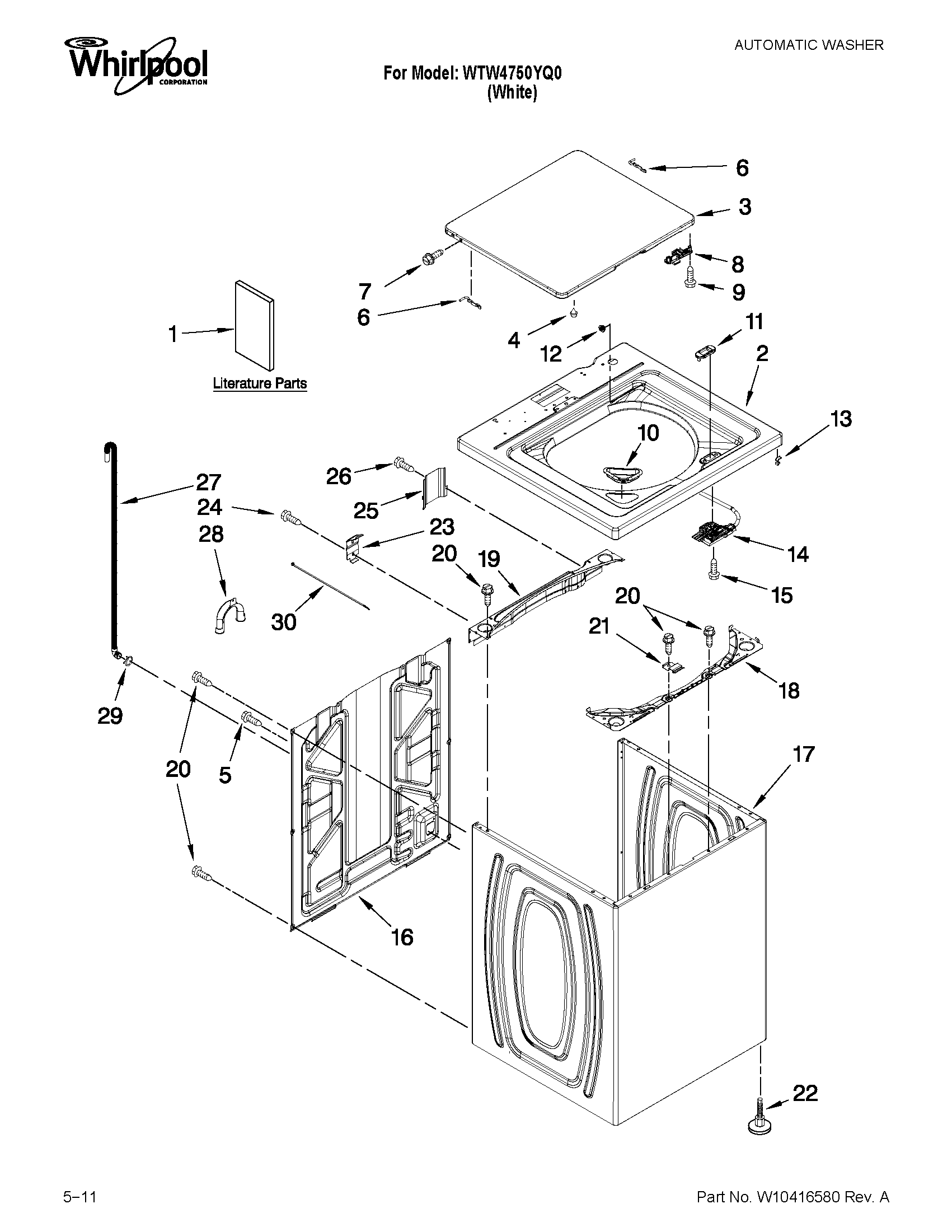 TOP AND CABINET PARTS