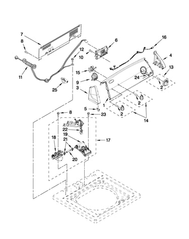 Controls and water inlet parts