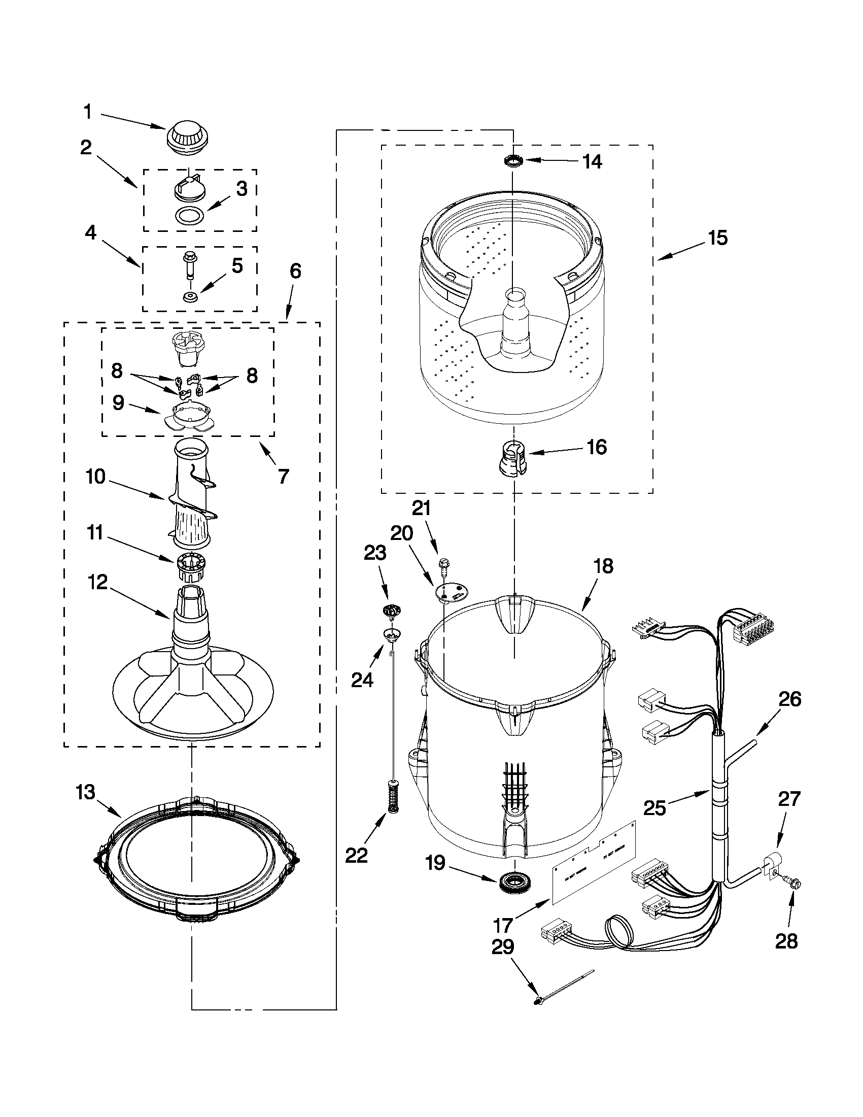Basket and tub parts