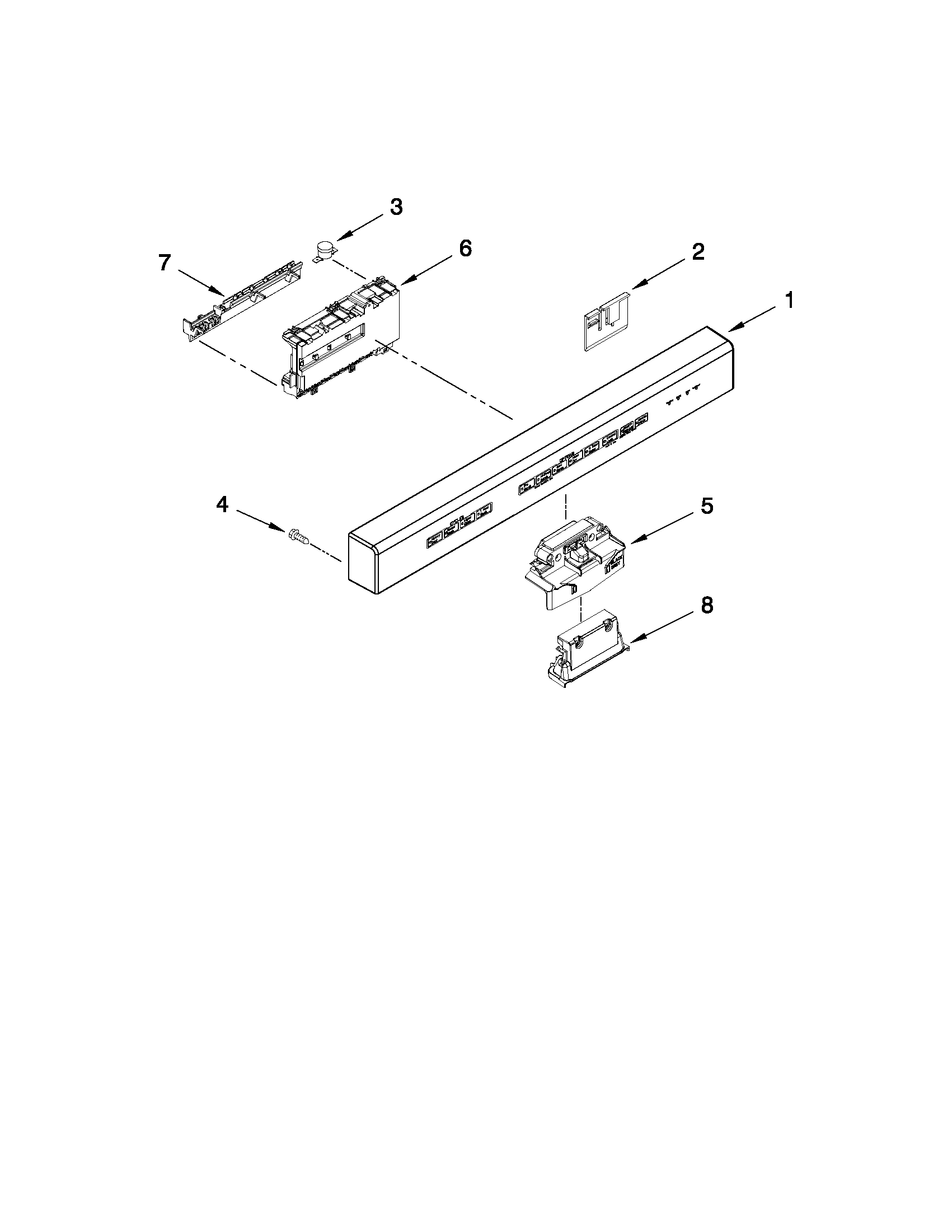 Control panel and latch parts