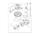 KitchenAid KUDS30CXBL2 pump, washarm and motor parts diagram