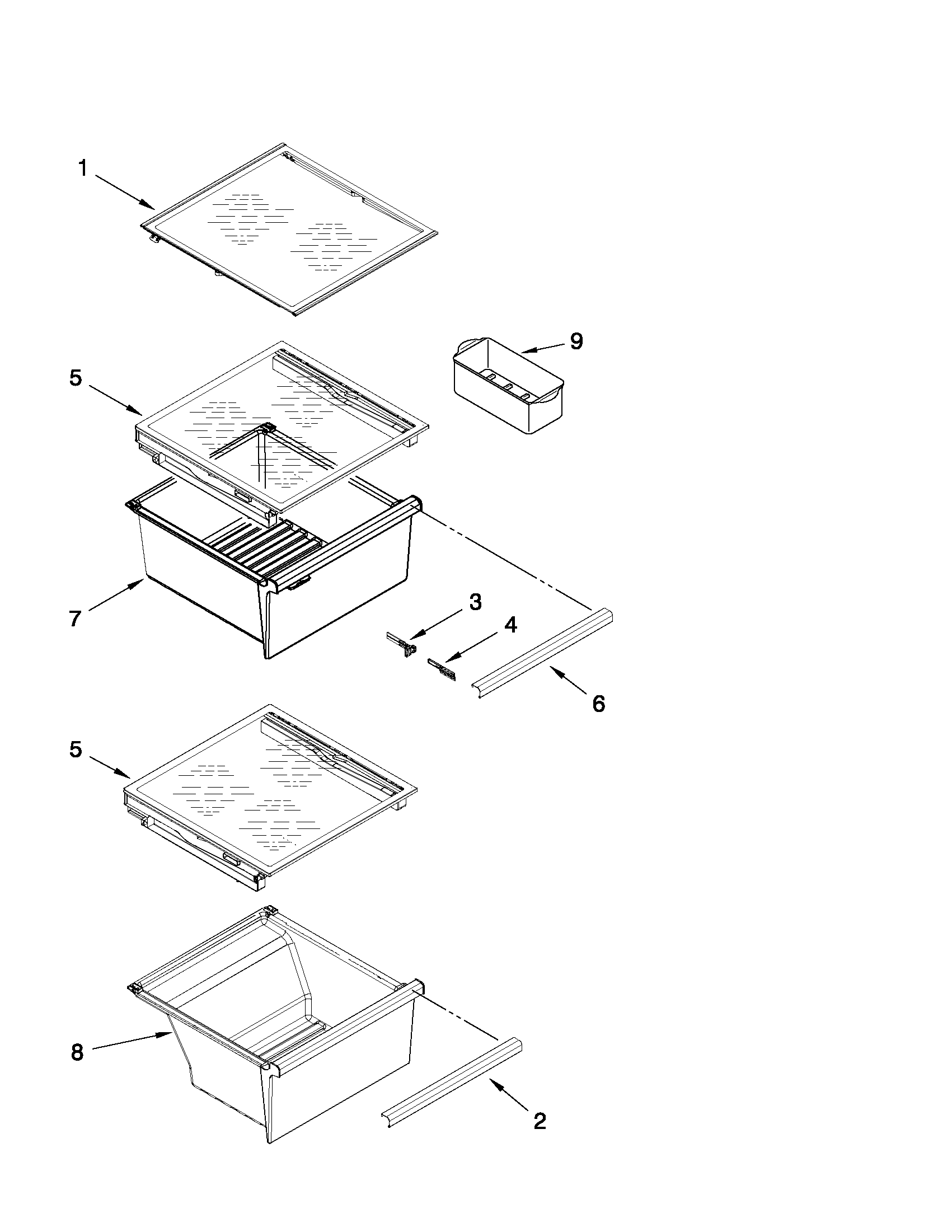Refrigerator shelf parts