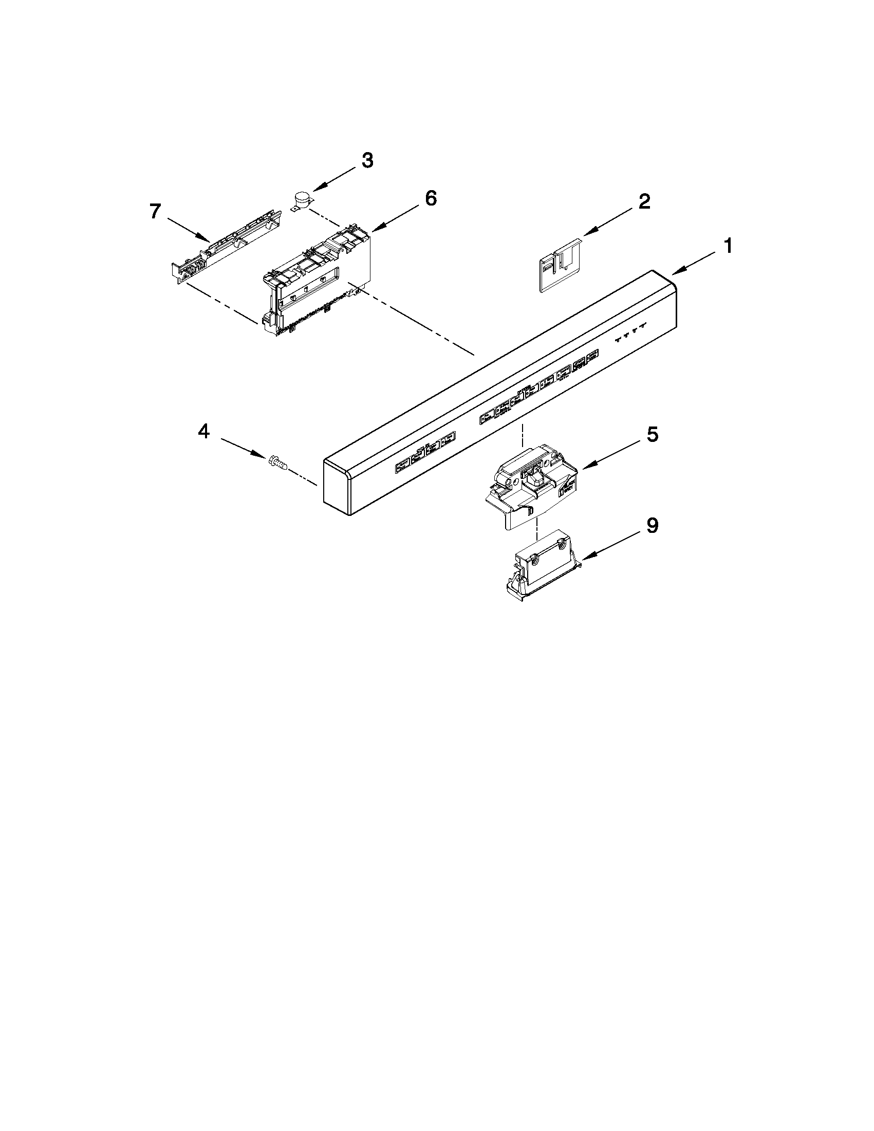 Control panel and latch parts