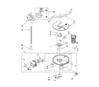 KitchenAid KUDE50CXSS2 pump, washarm and motor parts diagram