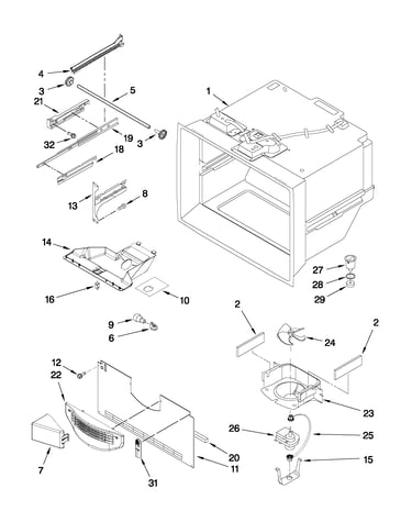 Freezer liner parts