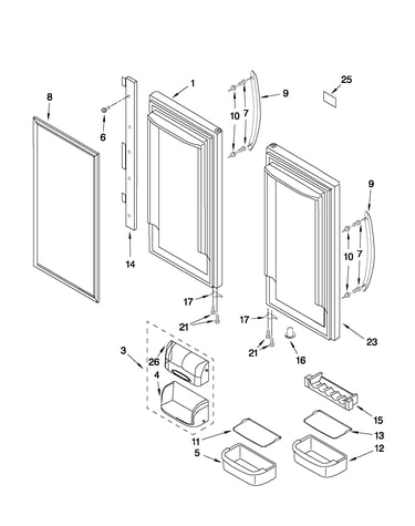 Refrigerator door parts
