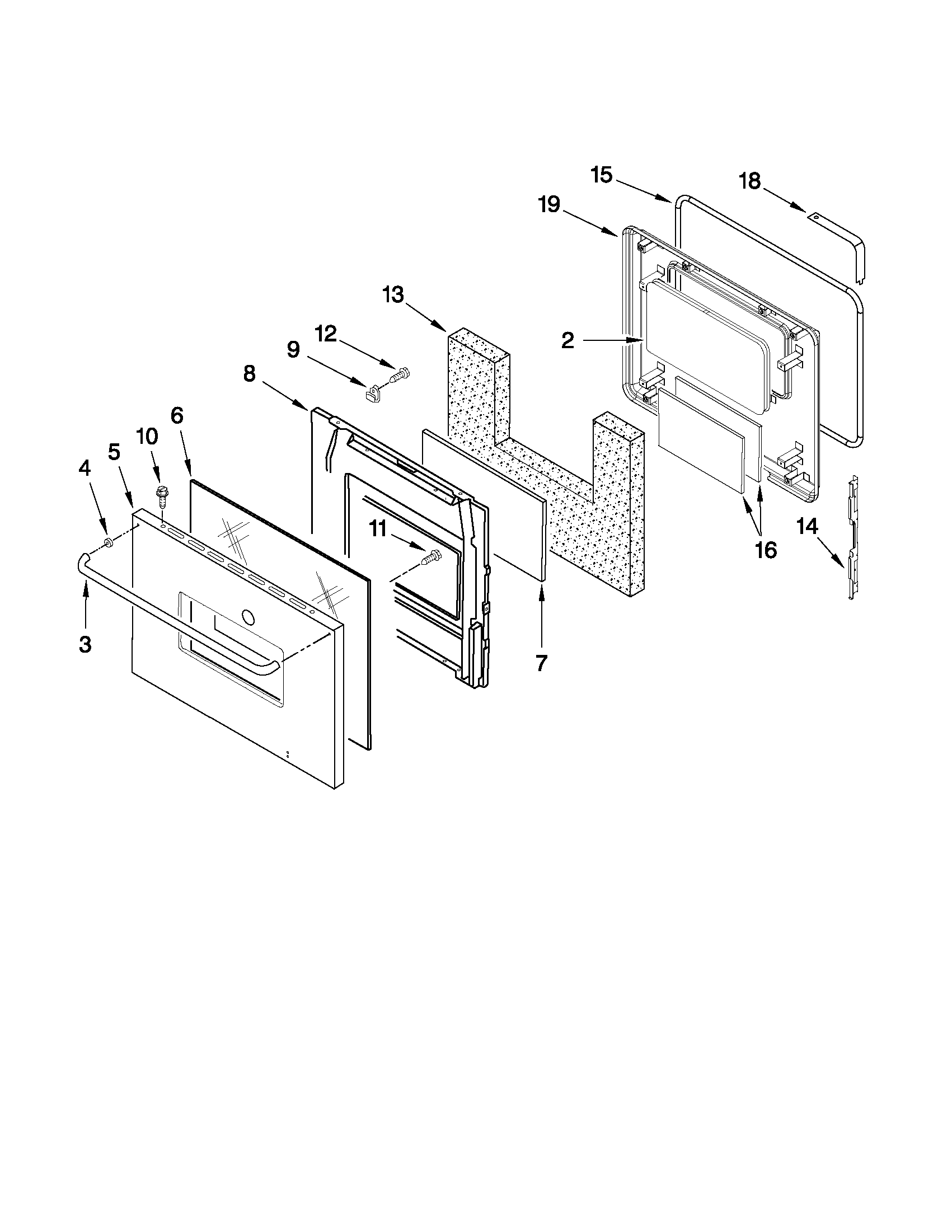 Oven door parts