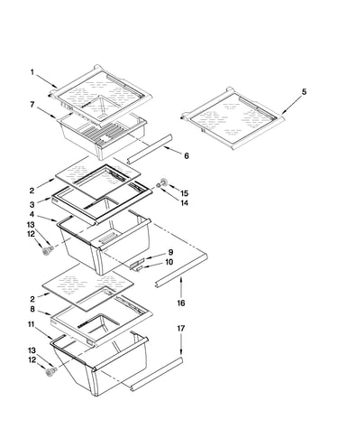 Refrigerator shelf parts