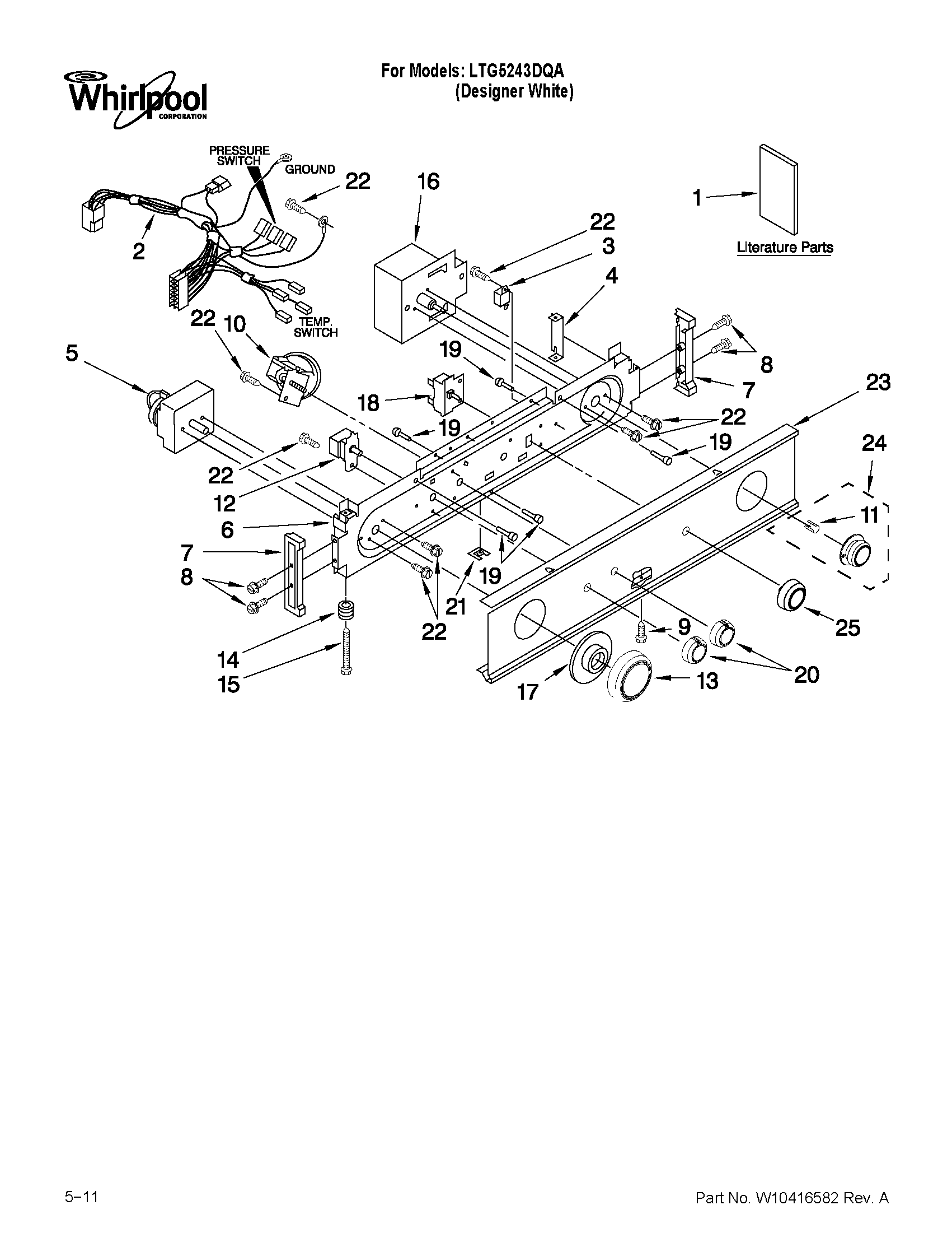 Washer/dryer control panel parts