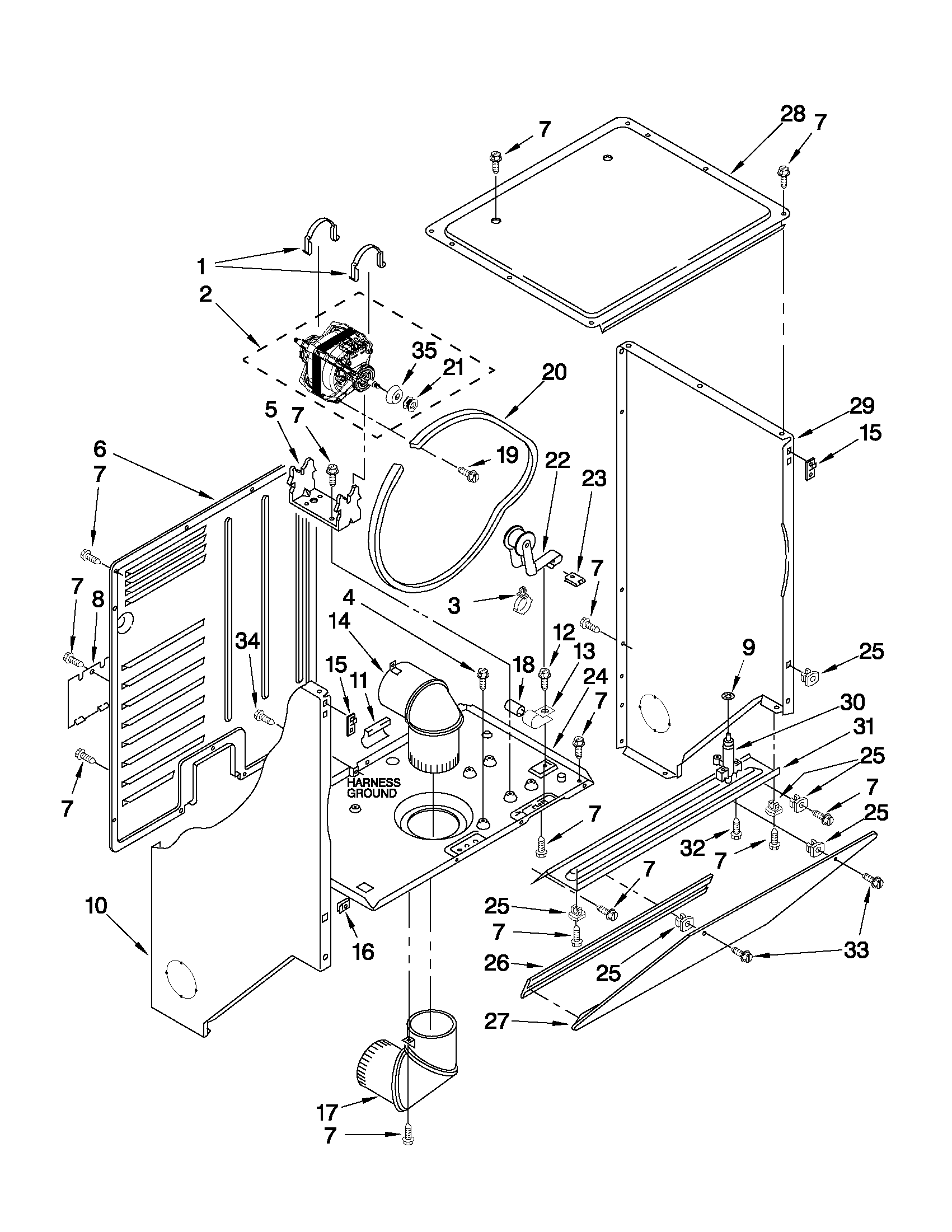 DRYER CABINET AND MOTOR PARTS