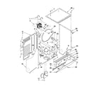 Whirlpool LTG5243DQA dryer cabinet and motor parts diagram