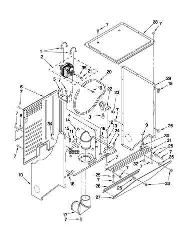 Dryer cabinet and motor parts