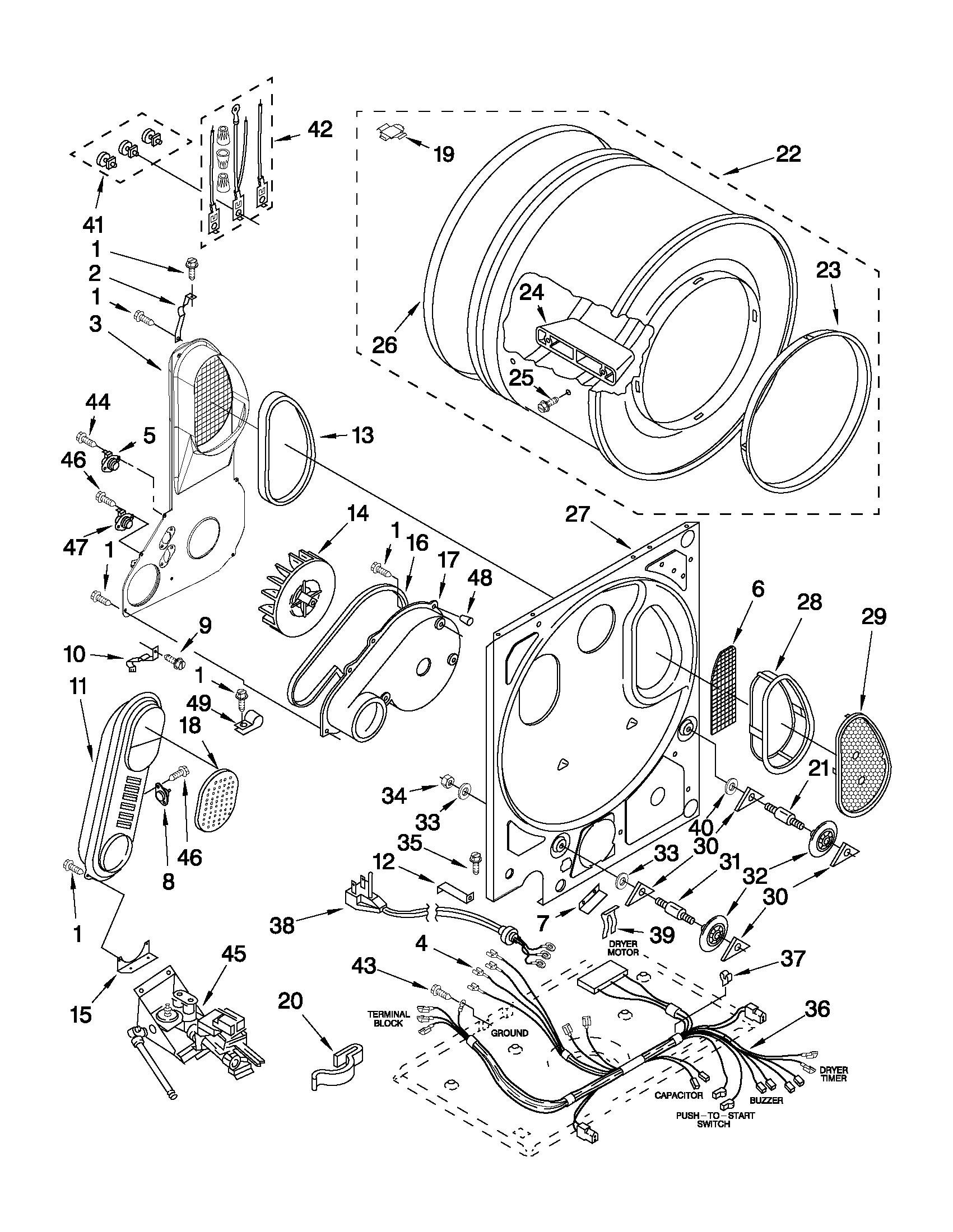 Dryer bulkhead parts