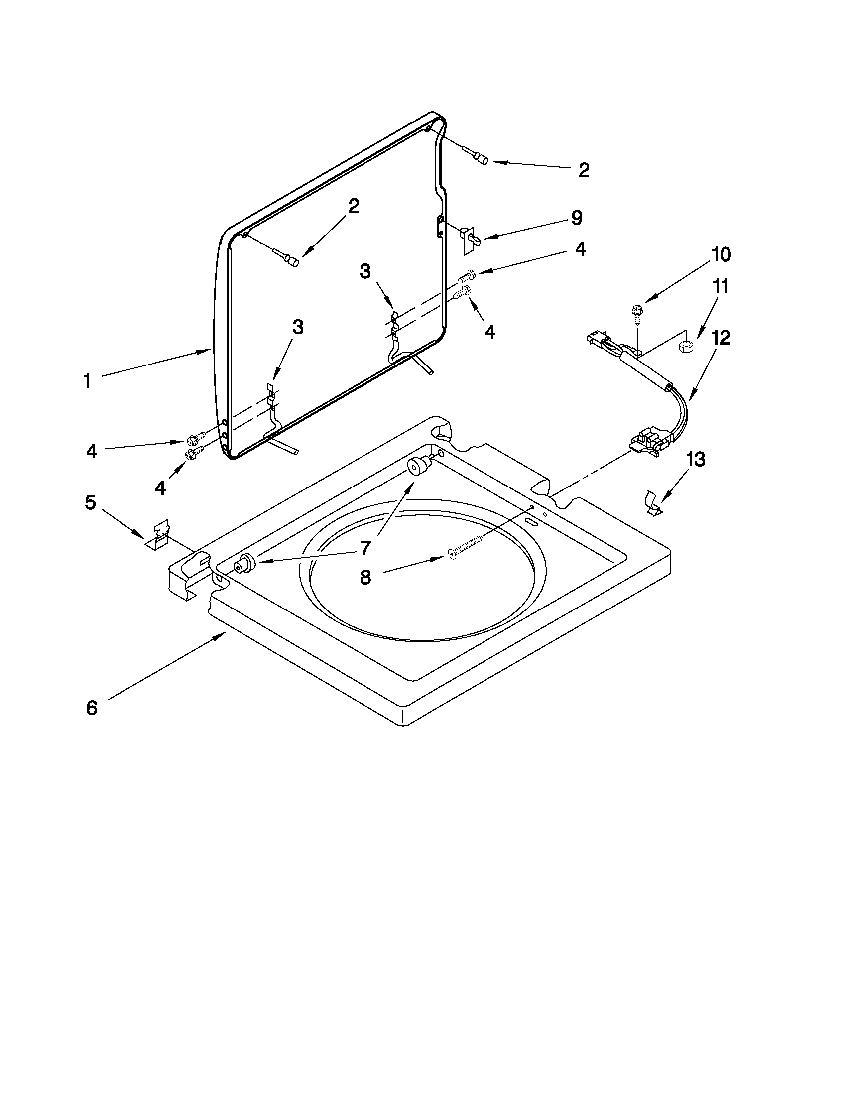 WASHER TOP AND LID PARTS