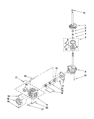 Brake, clutch, gearcase, motor and pump parts