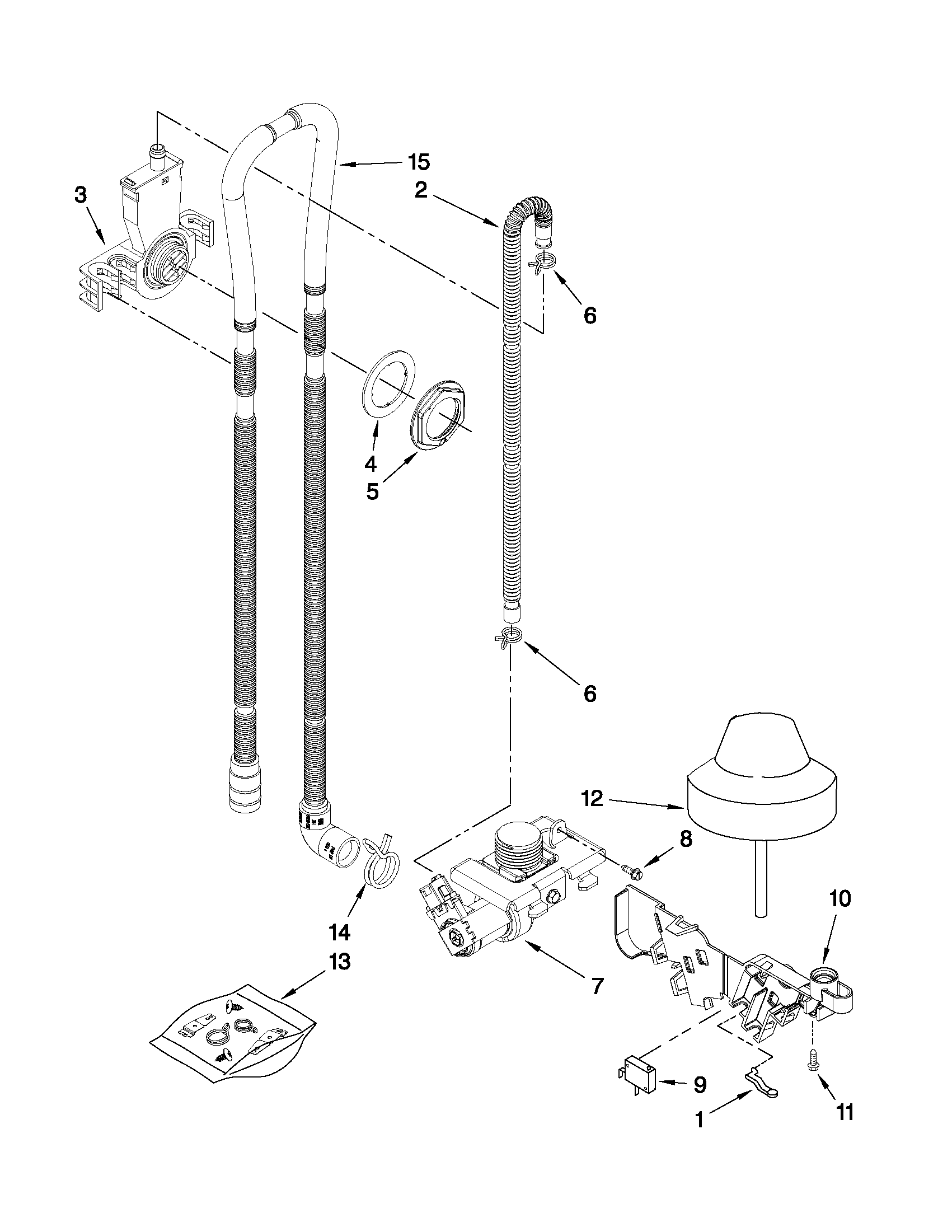 Fill, drain and overfill parts