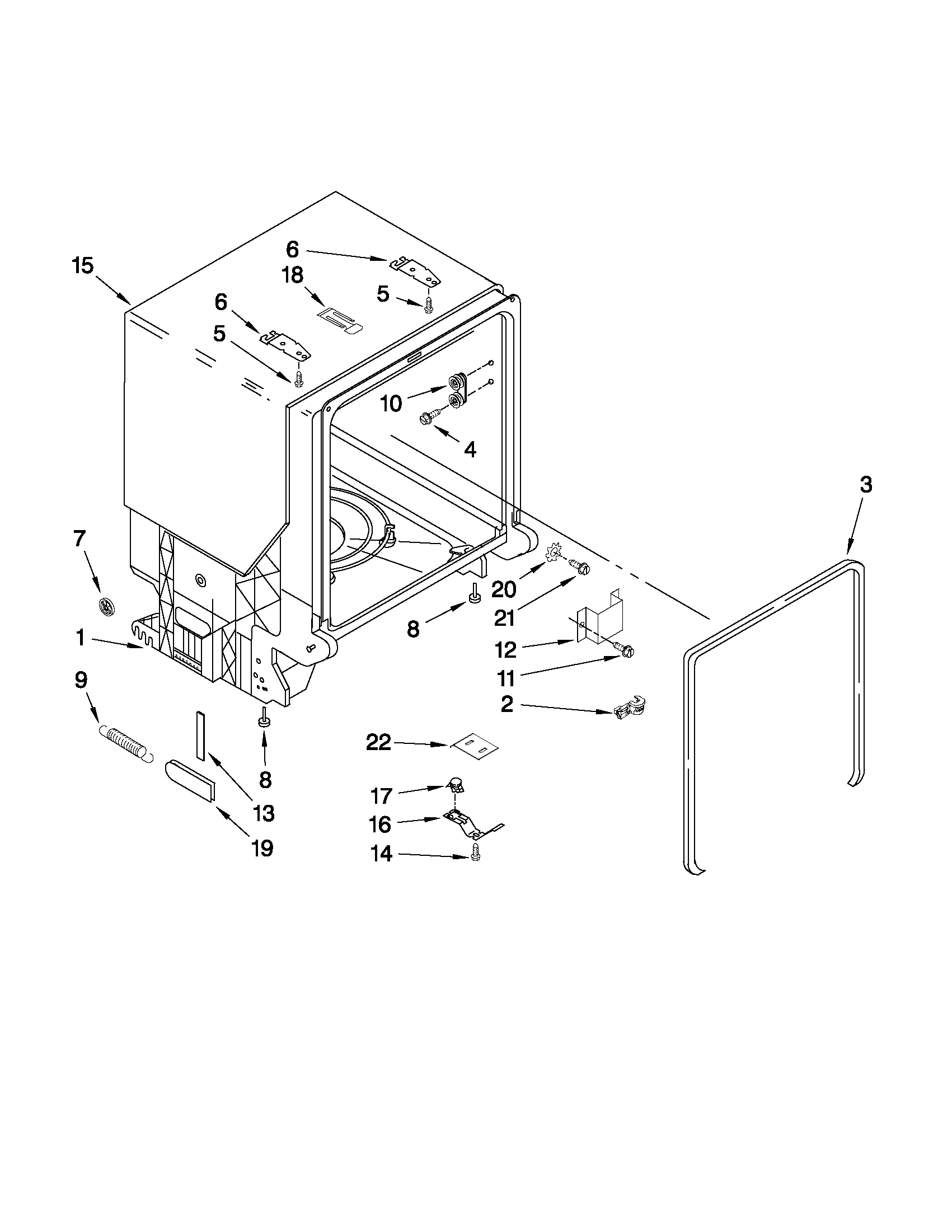 Tub and frame parts