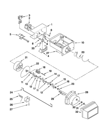 Motor and ice container parts