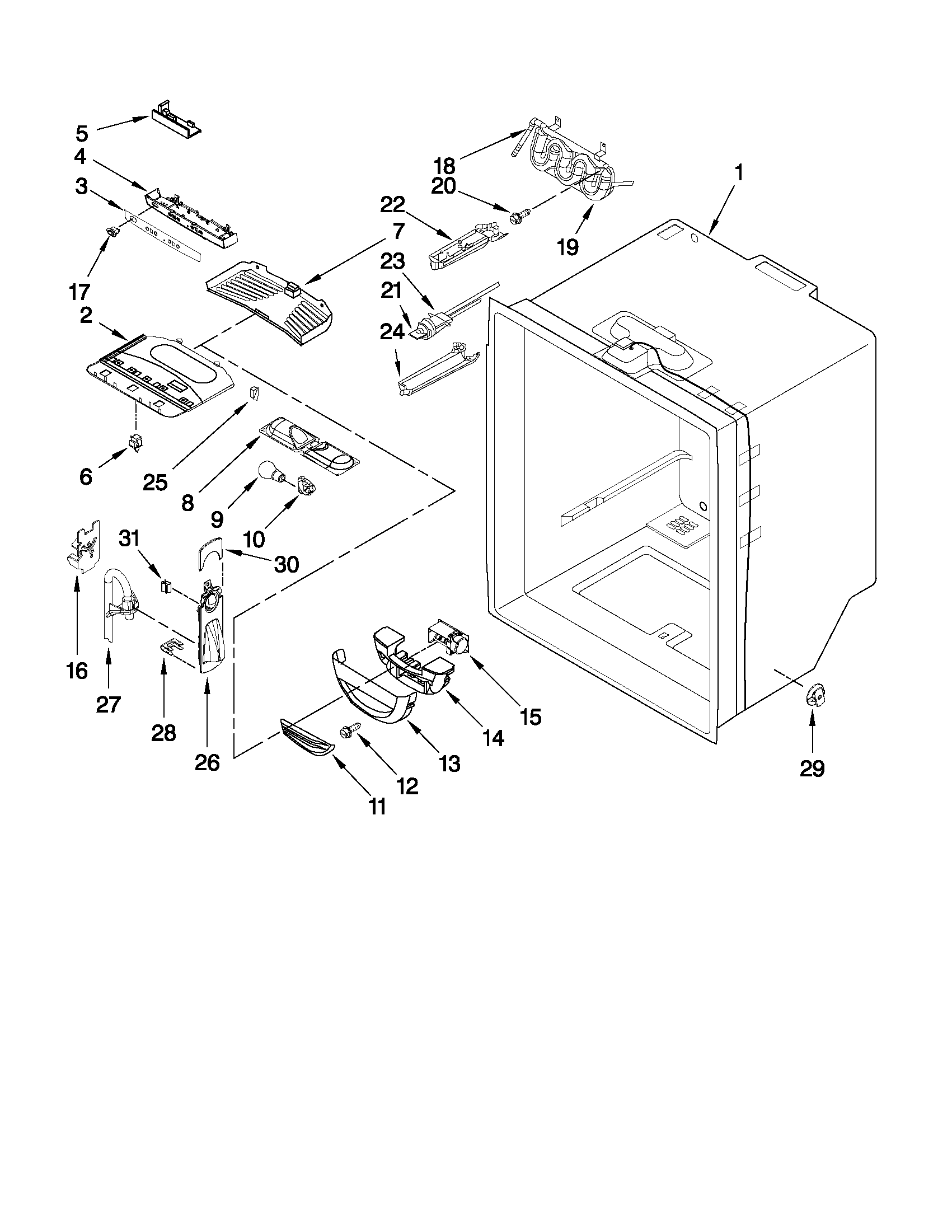Refrigerator liner parts