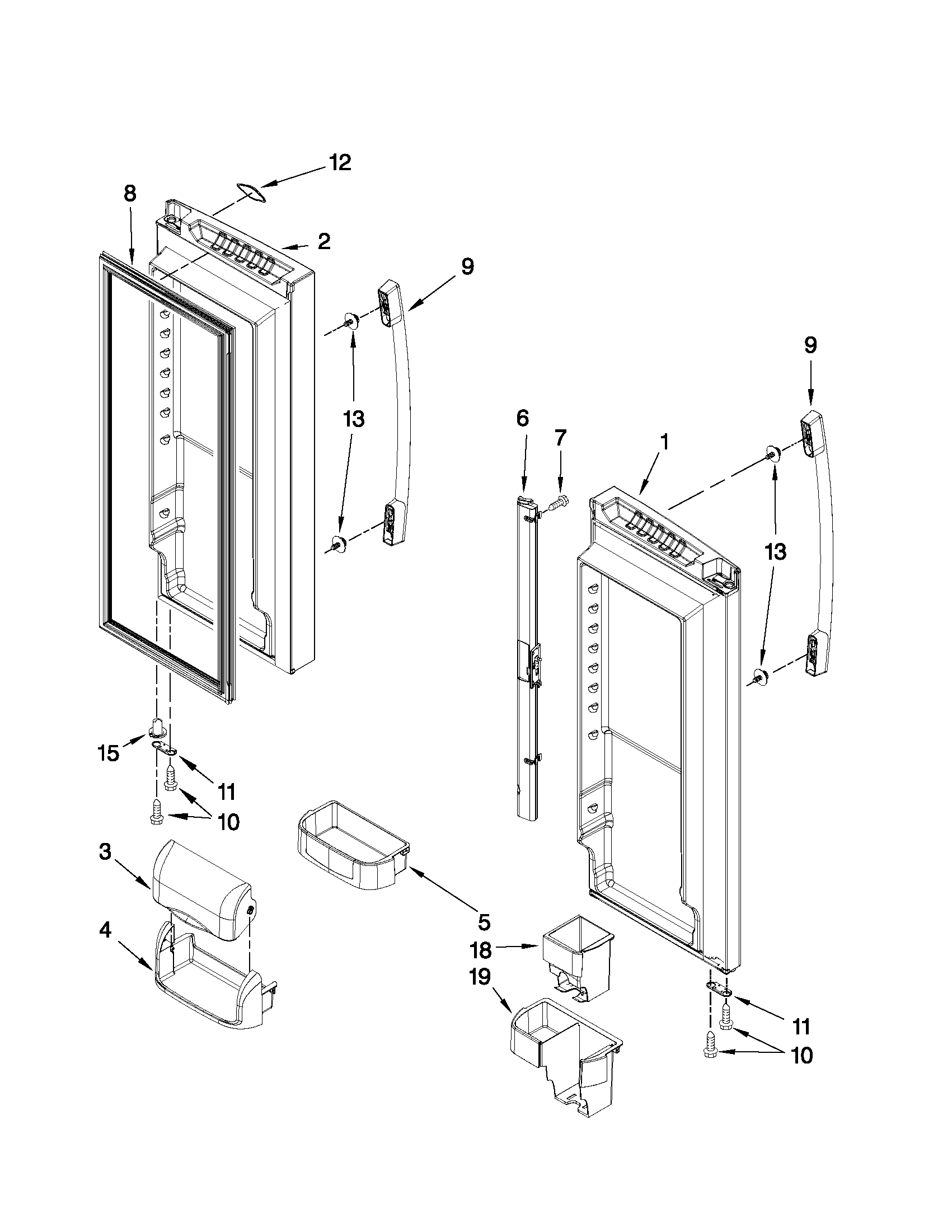 Refrigerator door parts