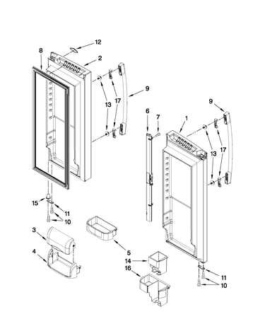 Refrigerator door parts