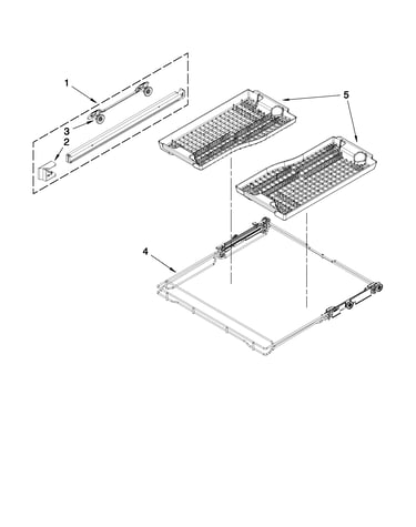 Third level rack and track parts