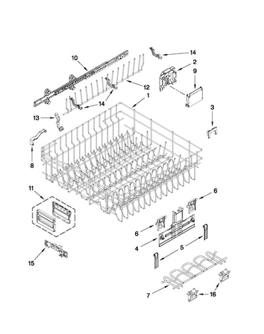 Upper rack and track parts