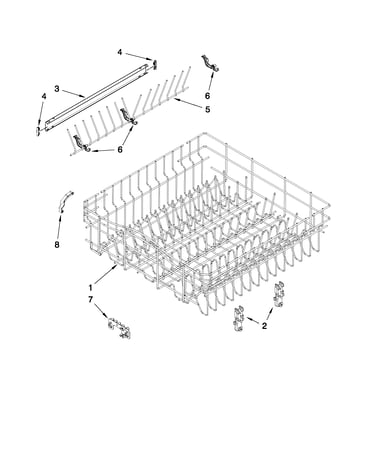 Upper rack and track parts