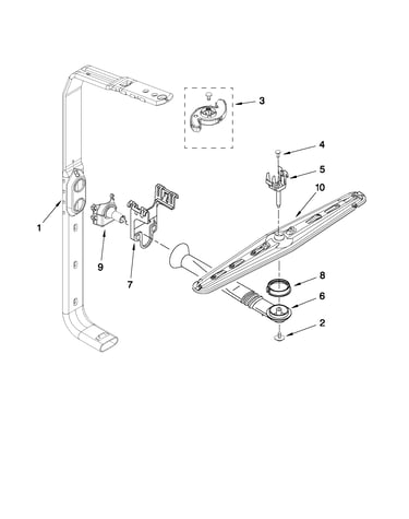 Upper wash and rinse parts