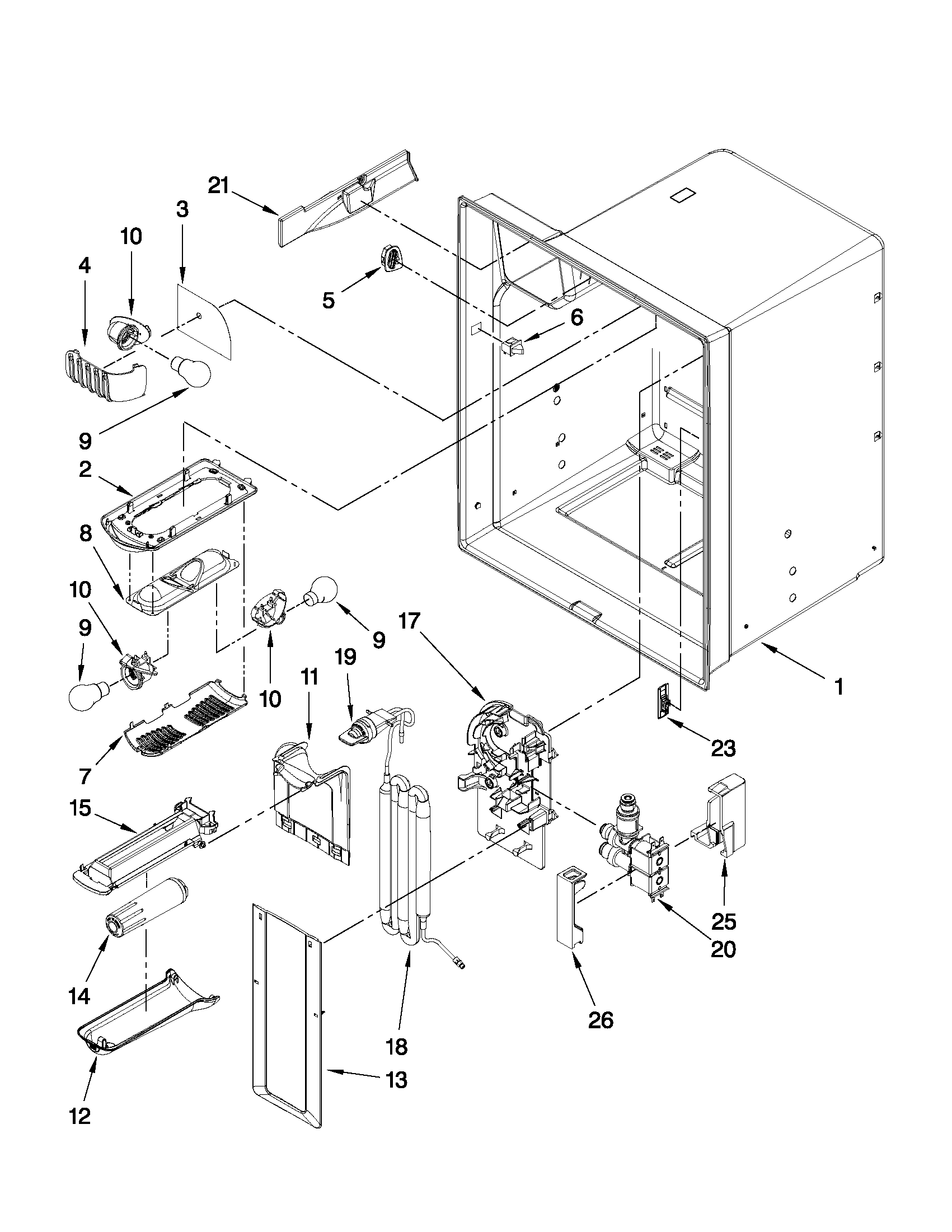 Refrigerator liner parts
