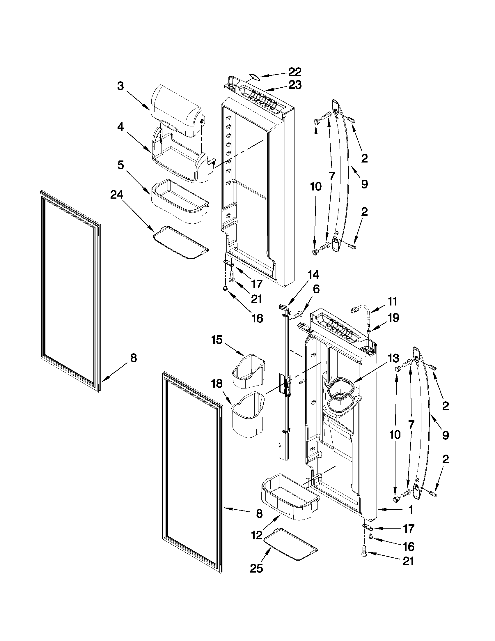 Refrigerator door parts