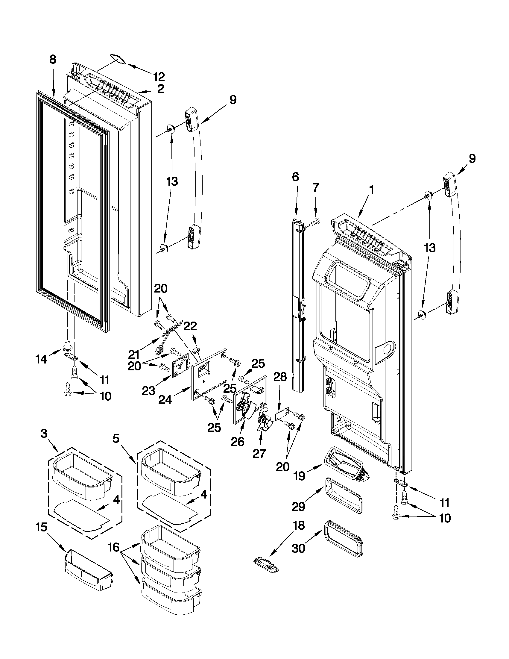 Refrigerator door parts
