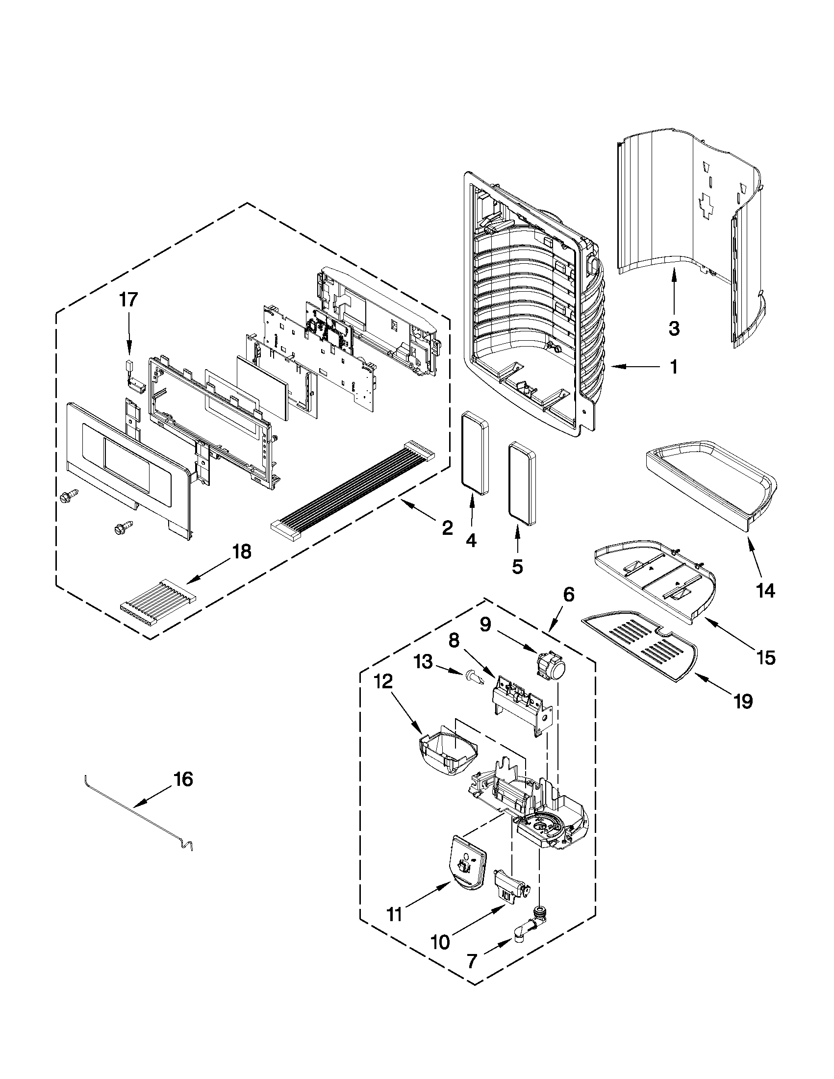 Dispenser front parts