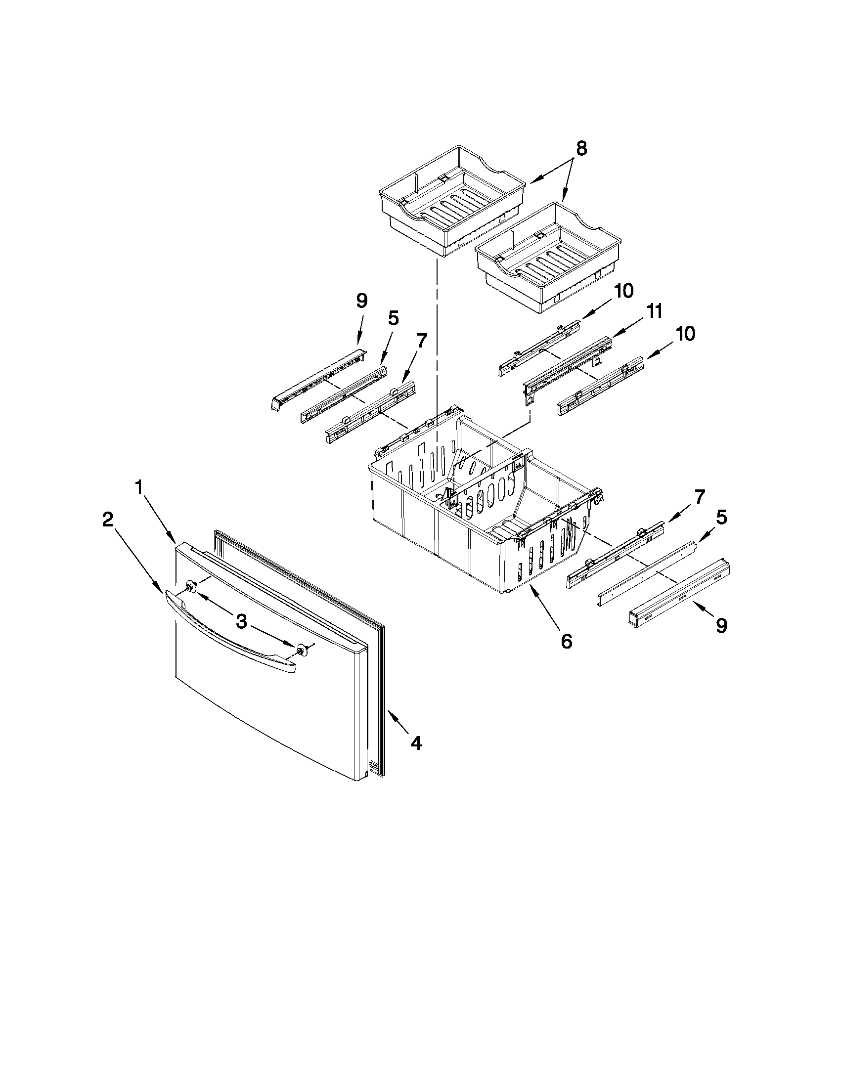 Freezer door parts
