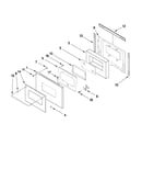Lower oven door parts