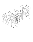 Upper oven door parts