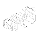 Lower oven door parts