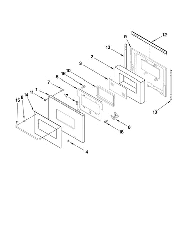 Lower oven door parts