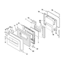 Upper oven door parts