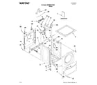 Maytag MHWE201YW00 top and cabinet parts diagram