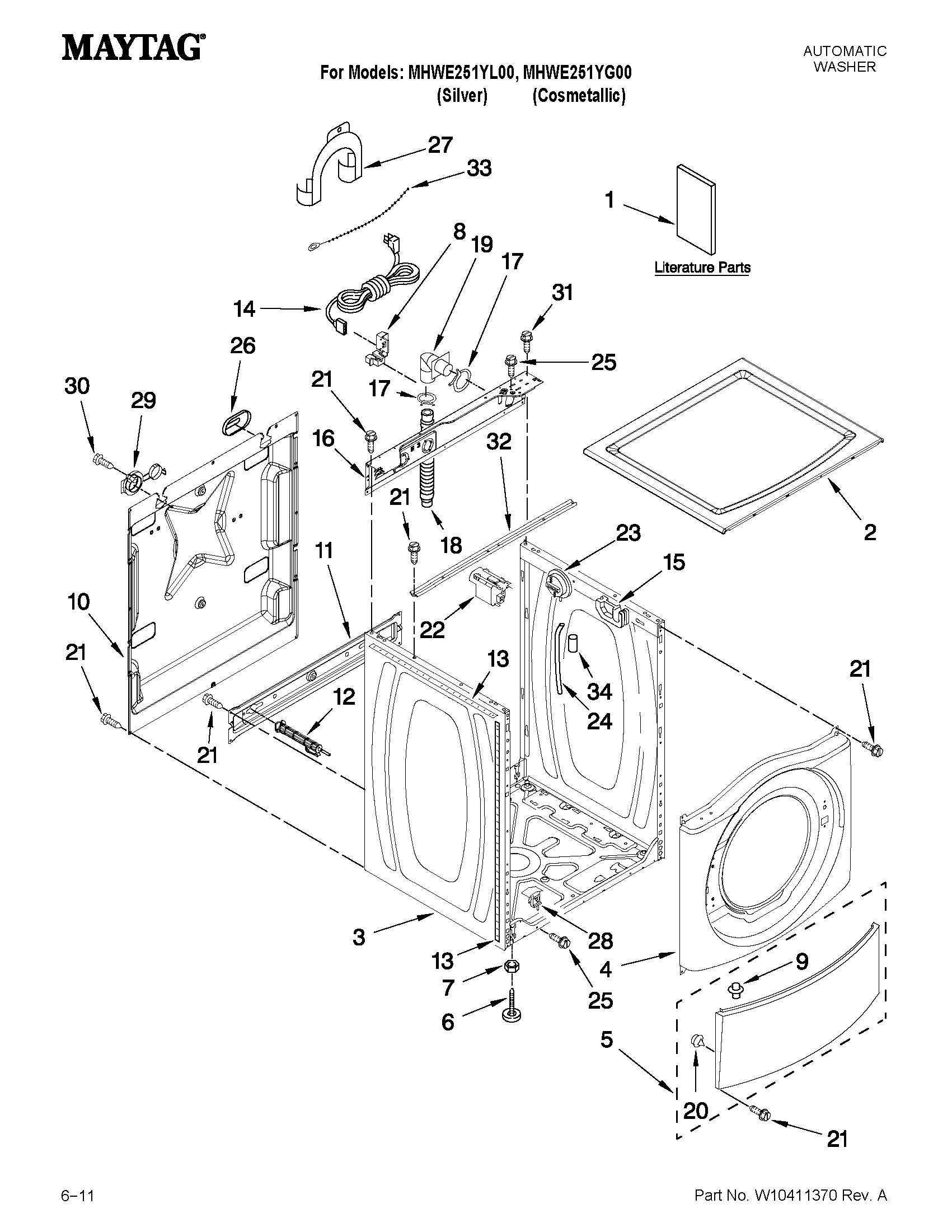 Top and cabinet parts