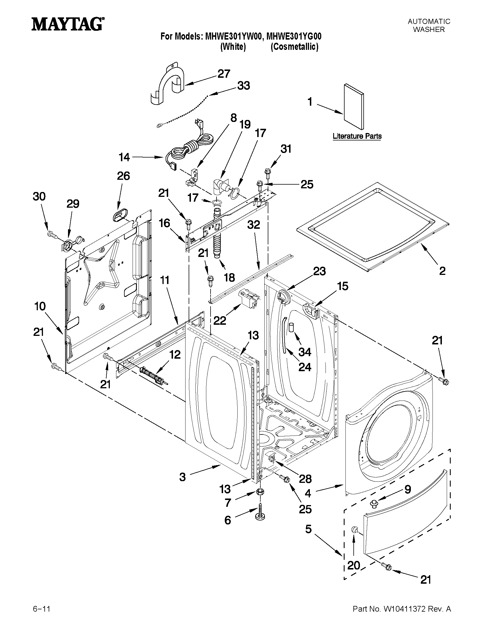 Top and cabinet parts