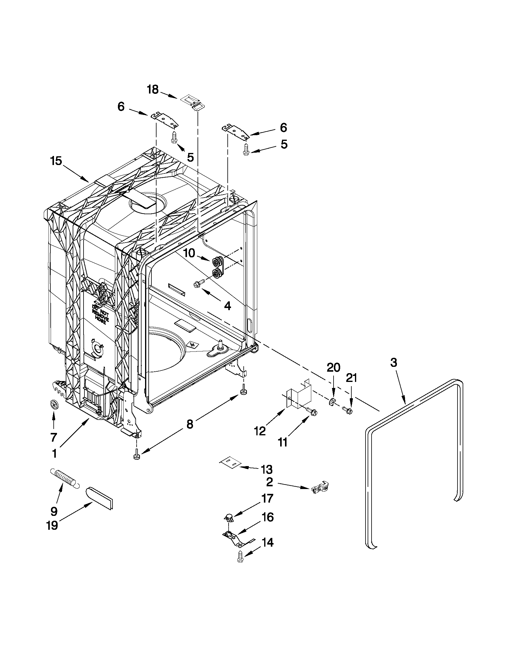 TUB AND FRAME PARTS