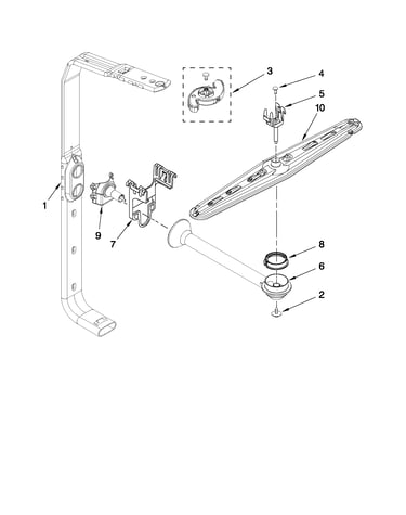Upper wash and rinse parts