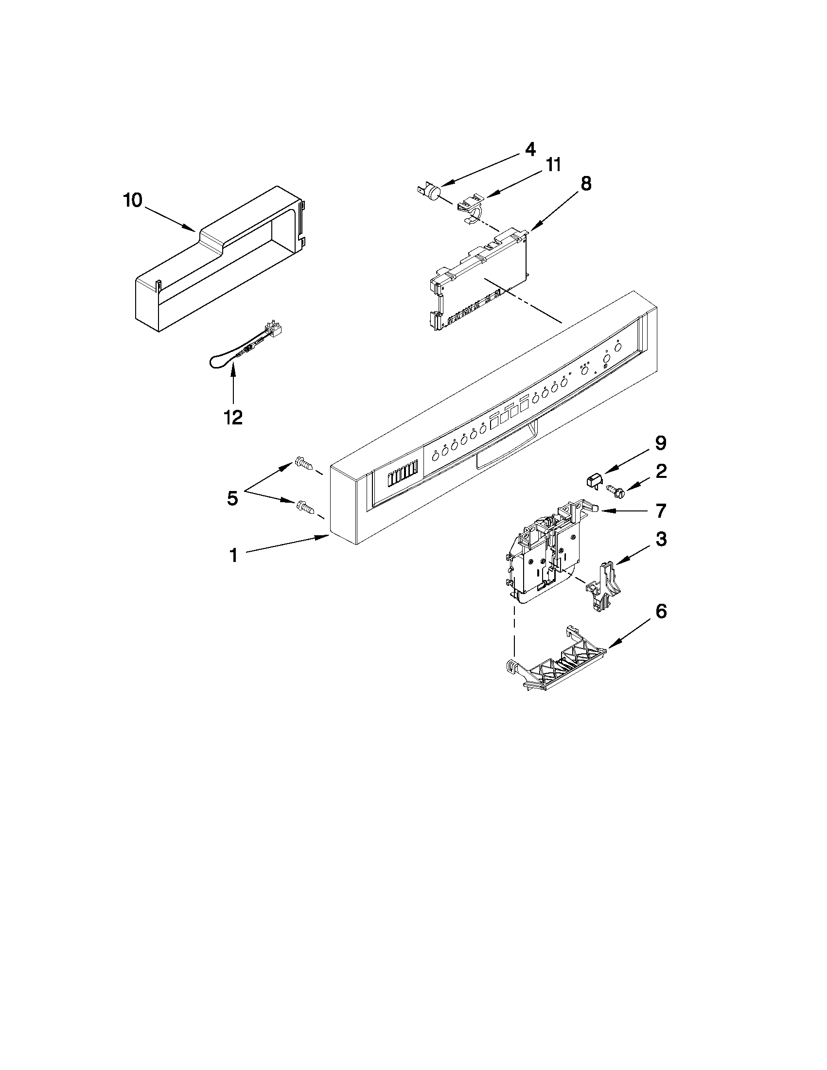 Control panel and latch parts