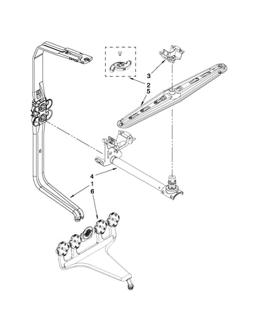 Upper wash and rinse parts