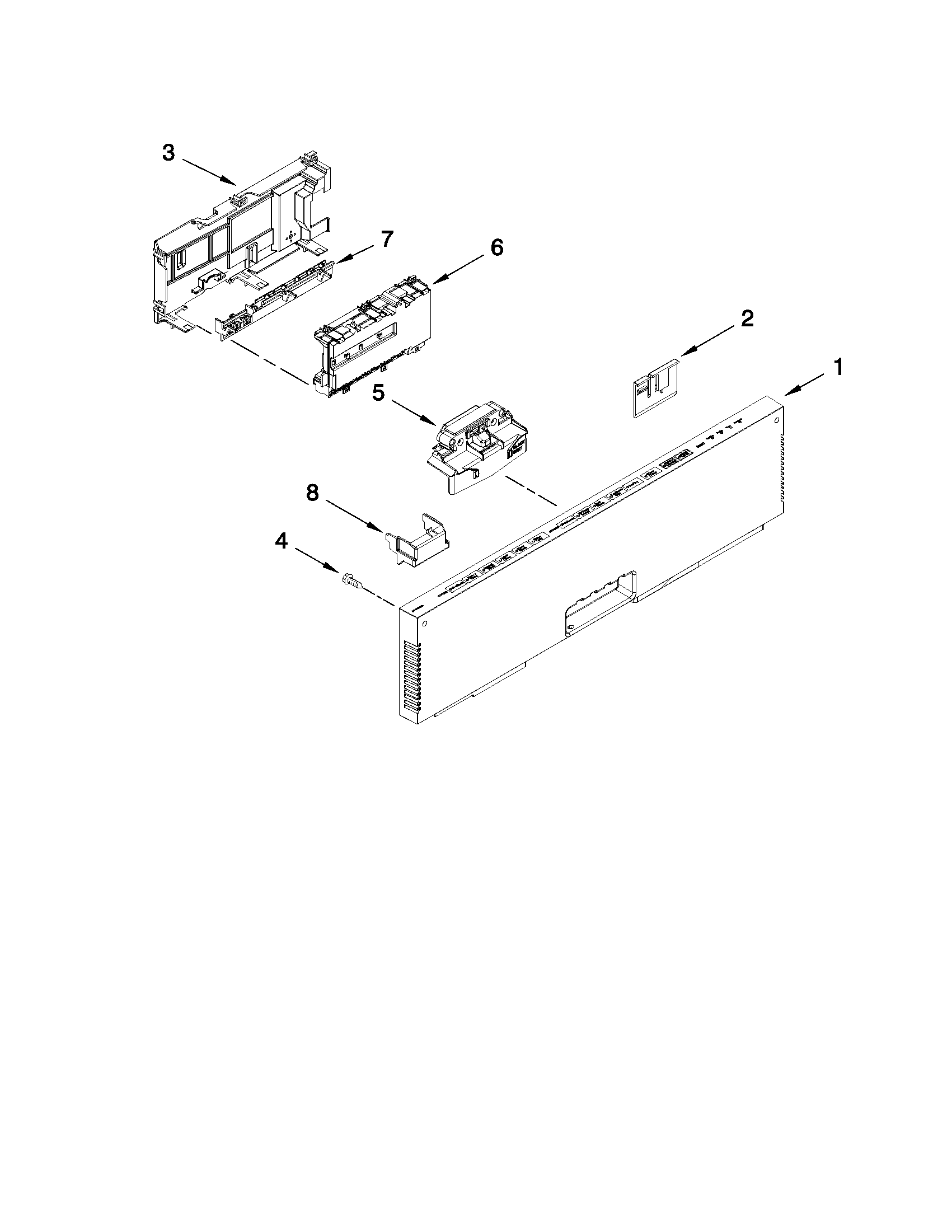 Control panel and latch parts