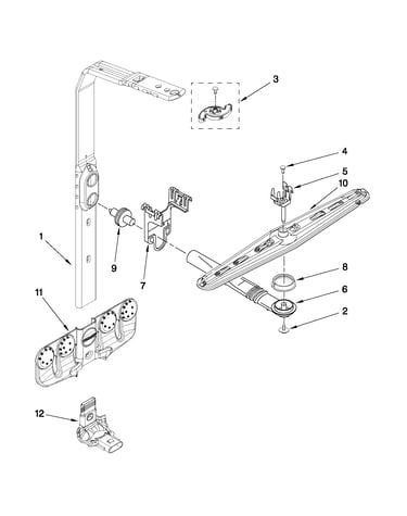 Upper wash and rinse parts