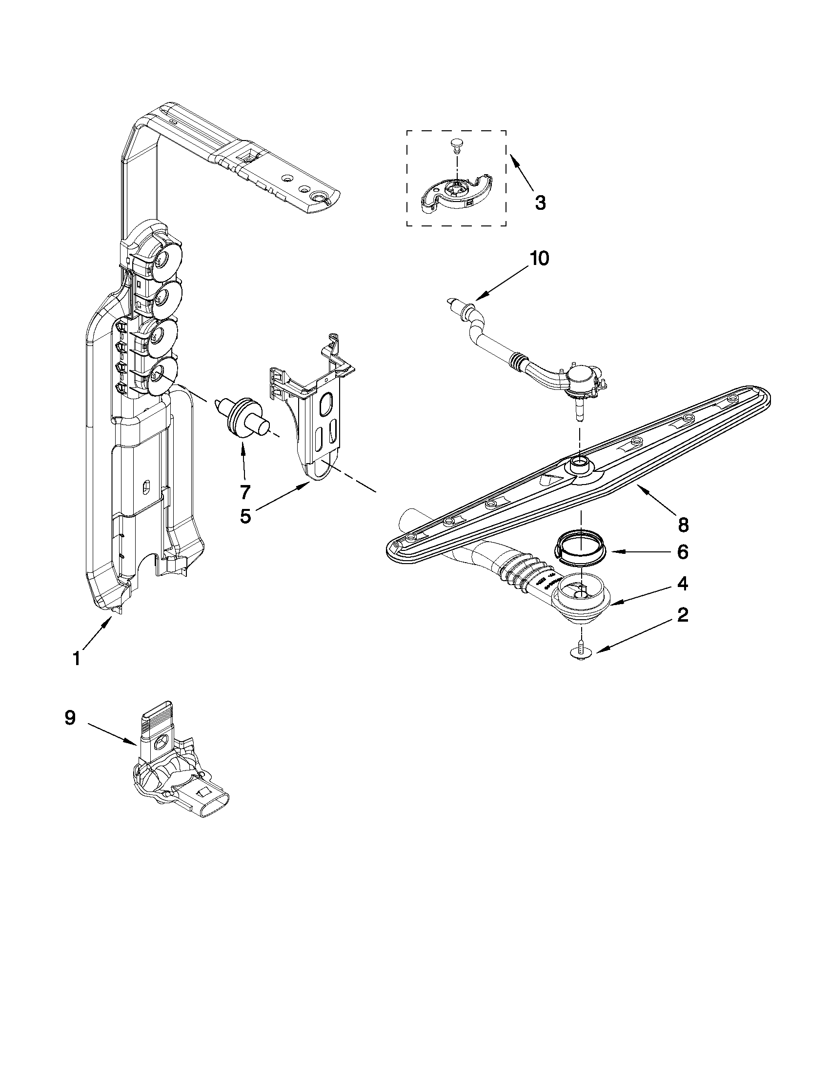 UPPER WASH AND RINSE PARTS